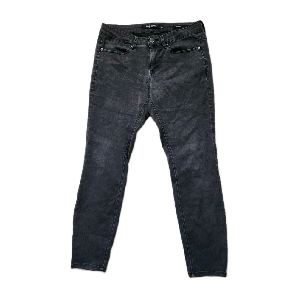 Max Jeans Skimmer Faded Black Skinny Jeans Low Rise Stretch Comfort Womens Sz 6
